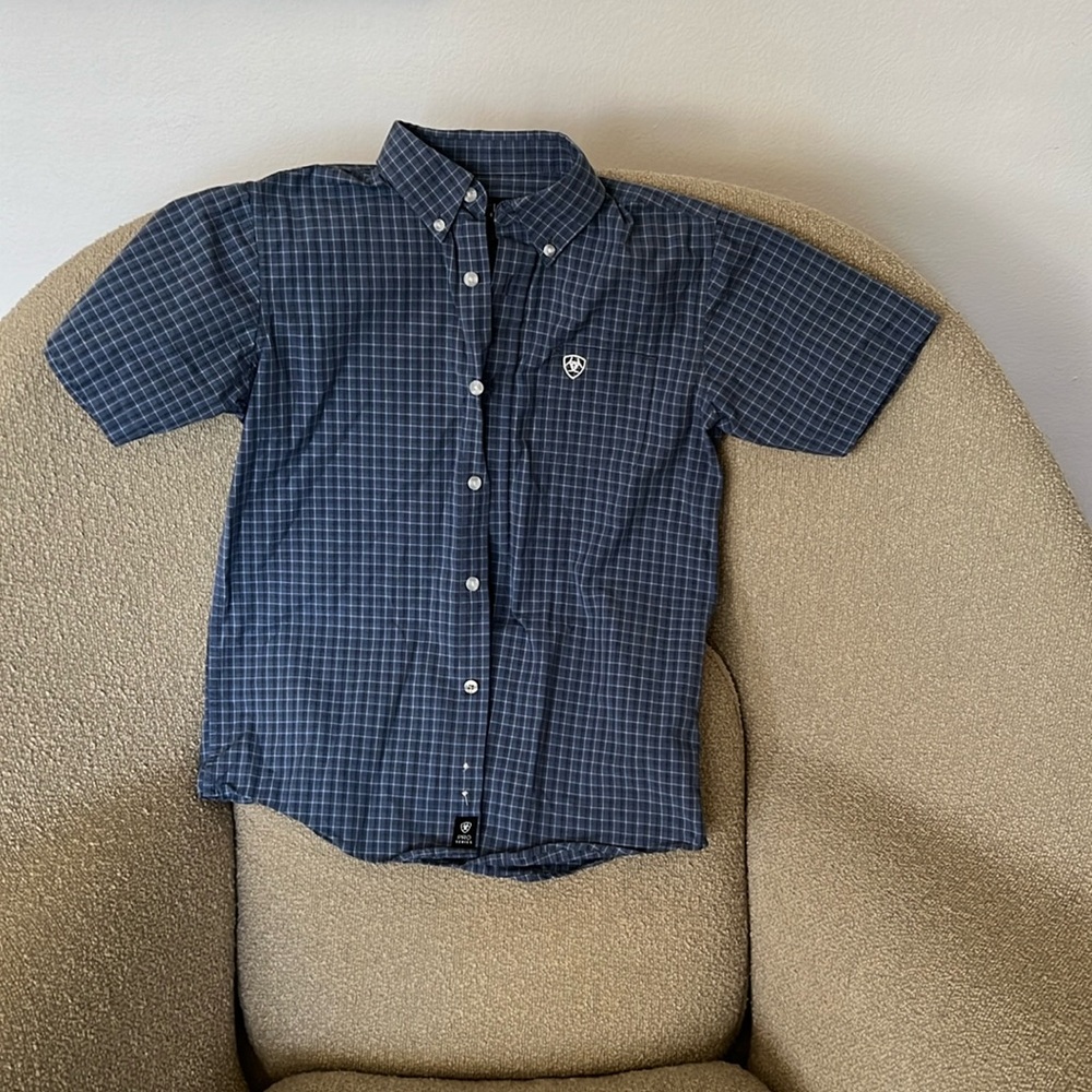 Blue with white stripes Ariat|Pro Series Dress Shirt